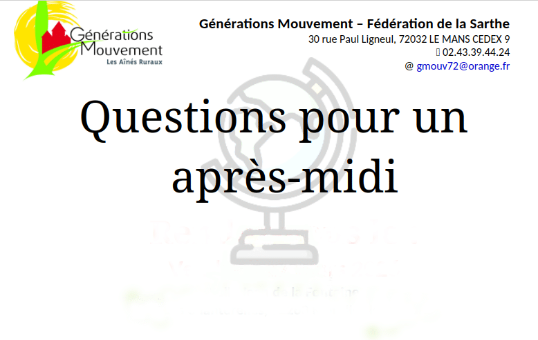 Questions pour un Après-midi
